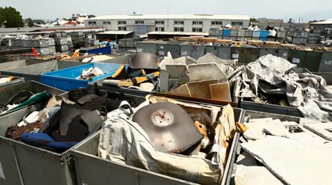 Scrap metal area 動画素材 34993701