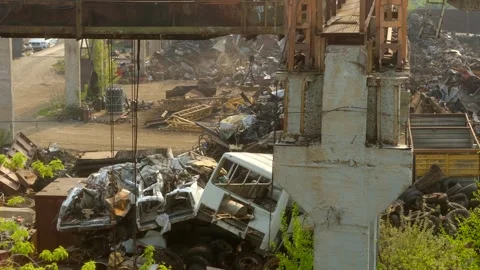 Scrap metal collection point Video stock 241252773