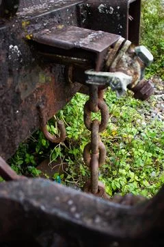 The scrap metal contained in the train Stock Photos