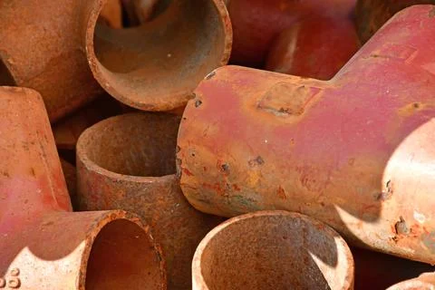Scrap metal in a container Stock Photos
