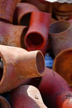 Scrap metal in a container Stock Photos