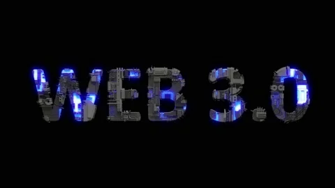 Scrap metal cyberpunk text WEB 3 0 with electrical light and animated surface Stock Footage 221219032