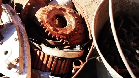 Scrap metal on a dump Stock Footage 75833825