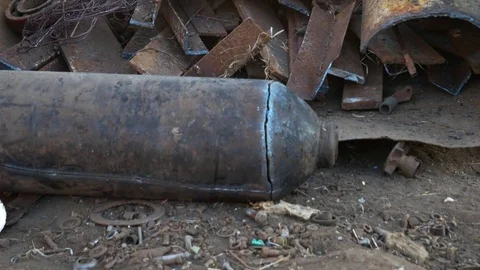 Scrap metal on the dump Stock Footage 85189883