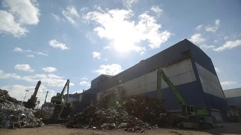Scrap metal on factory Stock Footage 72715903