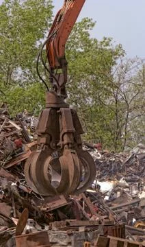 Scrap metal grapple Stock Photos