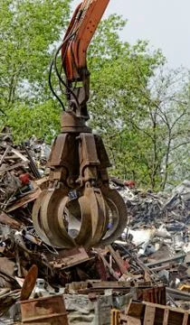 Scrap metal grapple Stock Photos