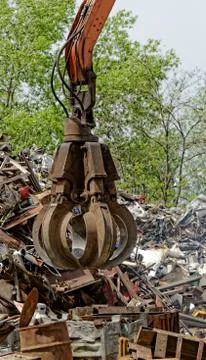 Scrap metal grapple Stock Photos