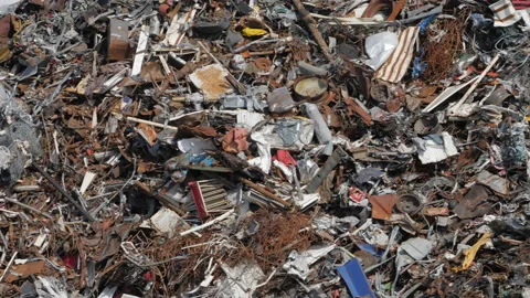 Scrap metal mountain Stock Footage 206524612