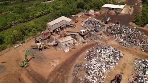 Scrap metal recycling Stock Footage 244351807