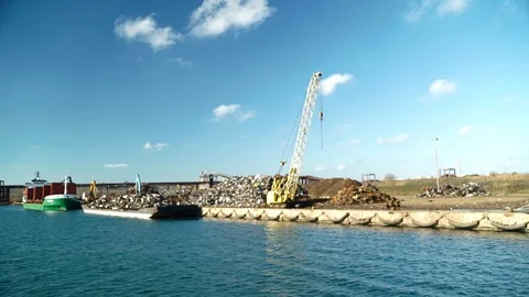 Scrap-Metal on Ship Stock-Footage 86801841
