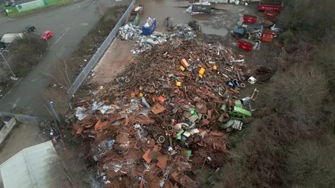 Scrap metal yard Video stock 328026047