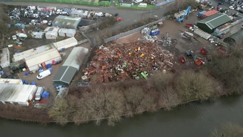 Scrap metal yard Video stock 328026048
