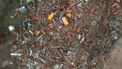 Scrap metal yard Video stock 328026386