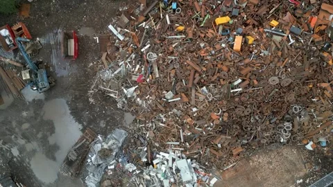 Scrap metal yard Video stock 328026452