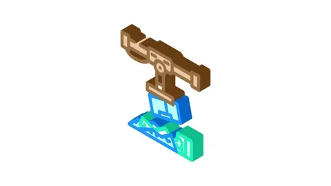 Scrap metals from e waste pollution isometric icon animation Stock Footage 327275440
