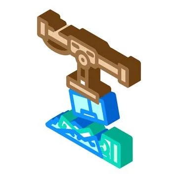 Scrap metals from e waste pollution isometric icon vector illustration Stock Illustration