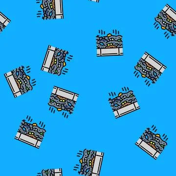 Scrap metals from e waste pollution vector seamless pattern Stockillustratie