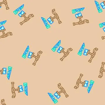 Scrap metals from e waste pollution vector seamless pattern イラスト素材