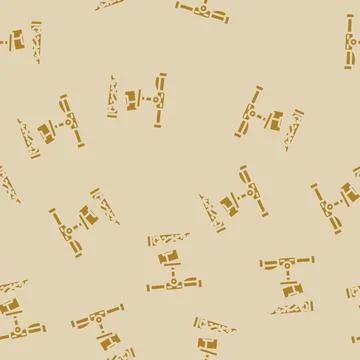 Scrap metals from e waste pollution glyph vector seamless pattern Stock Illustration