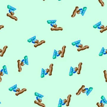 Scrap metals from e waste pollution isometric icon seamless pattern Stock Illustration