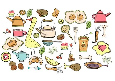 Scrap a set of different elements Stock Illustration