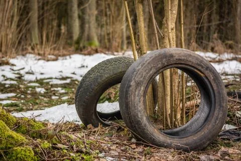 Scrap tires Stock Photos