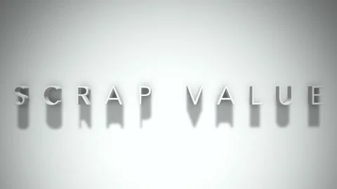Scrap Value 3D title animation with shadows on a white background Stockbeeldmateriaal 296609866