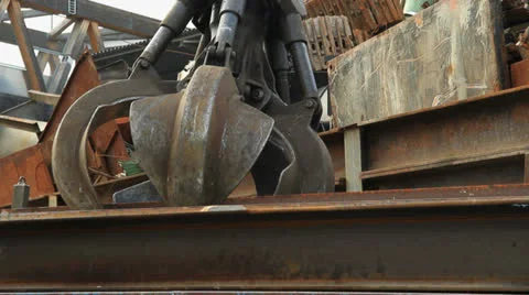 Scrap yard outdoor tracking shot Stock Footage 24784538