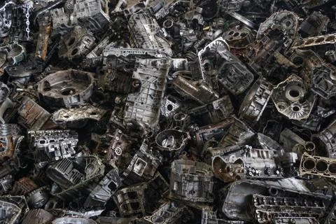 Scrap yard for recycle the engine and automotive parts. Foto stock
