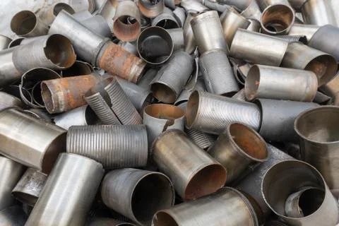 Scrap yard for recycle the engine and automotive parts. Engine junkyard. Stock Photos