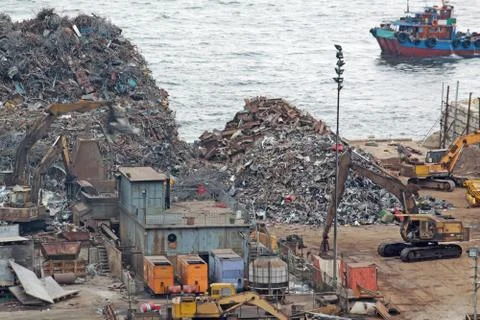 Scrap yard recycling Stock Photos