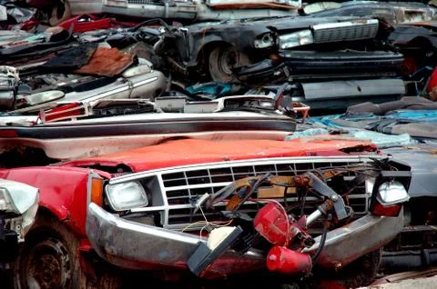 Scrap Yard Stacks Foto stock