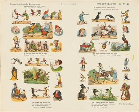 For the scrapbook (3); New Dutch childrens prints; Funke s prints. Sheet w... Stock Photos