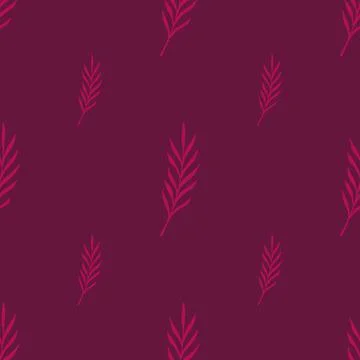 Scrapbook abstract seamless pattern with doodle leaf branches silhouettes. Ma Illustrazione stock