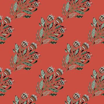 Scrapbook botanic seamless pattern with blue pale ethnic flowers bouquet orna 스톡 일러스트