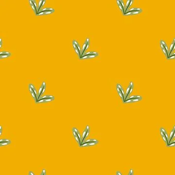 Scrapbook botanic seamless pattern with green colored simple leaf print. Brig 스톡 일러스트