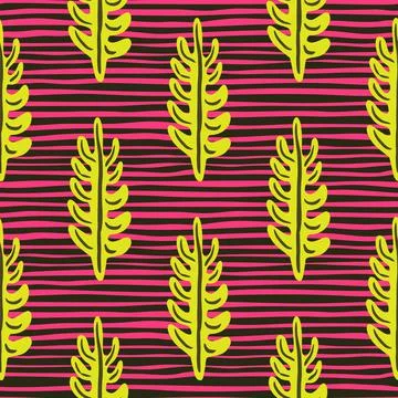 Scrapbook bright seamless pattern with bright yellow leaves branches elements Stock Illustration