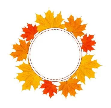 Scrapbook composition with design elements and photo frames plus autumn leave Stock Photos