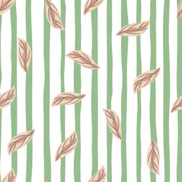 Scrapbook creative seamless pattern with pink leaf silhouettes abstract print Illustrazione stock