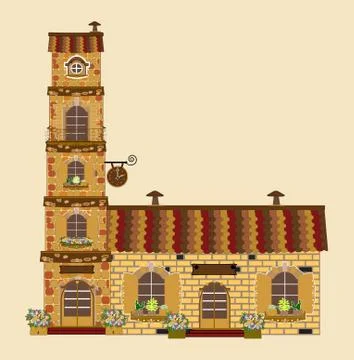 Scrapbook design elements -  house. vector Stock Illustration