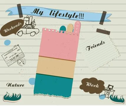 Scrapbook details set. Stock Illustration