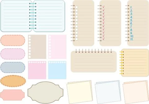 Scrapbook elements. paper and notebooks Stock Illustration