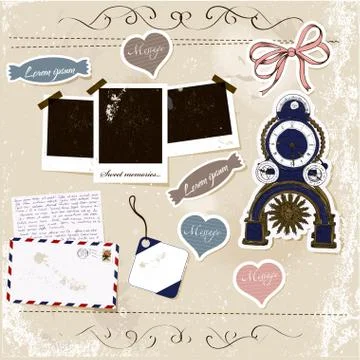 Scrapbook elements set. Stock Illustration
