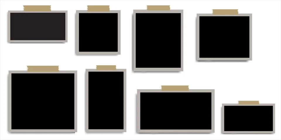 Scrapbook-empty-paper-borders-collection Stock Illustration