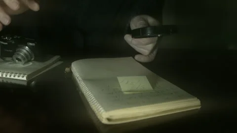 Scrapbook Gloved Hand and Flashes (taking pictures B) Stock Footage 252535566