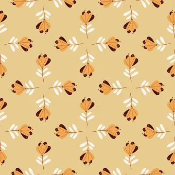Scrapbook hand drawn seamless pattern in geometric style with flowers element Stock Illustration