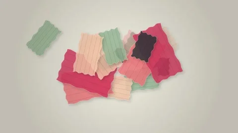 Scrapbook Paper Pieces Collage Background Texture - Crafting and Art Supplies Stock Footage 346660271
