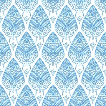 Scrapbook seamless pattern with christmas tree blue white cute cozy backgroun 스톡 일러스트