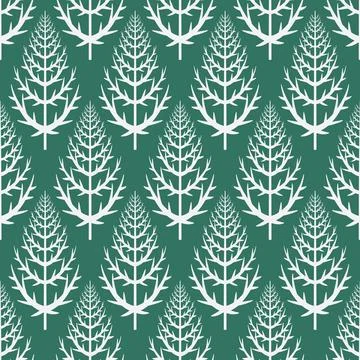 Scrapbook seamless pattern with christmas tree green cute cozy background Stock Illustration